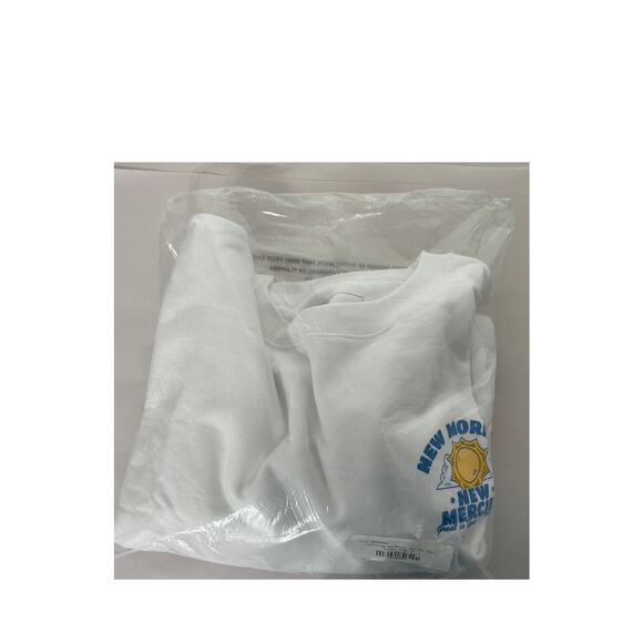 Glo New Morning, New Mercies Crewneck Sweatshirt White Unisex XL New Blue Womens - Picture 7 of 8